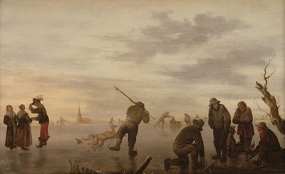 Winter Landscape with Skaters by Dutch School